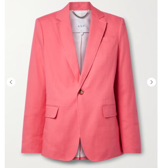 A.L.C. Women's Donovan Linen Blend Blazer Size 6 in Bubblegum